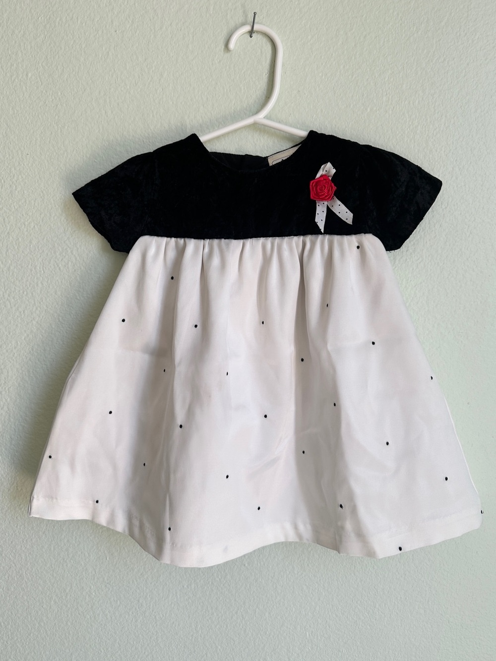Vintage 2006 Minibass Girls Dress Set • Black Velvet  • Bloomers • size 6m